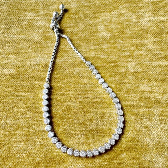 ✨Sterling Silver Cubic Zirconia Adjustable Tennis Bracelet - Picture 2 of 3